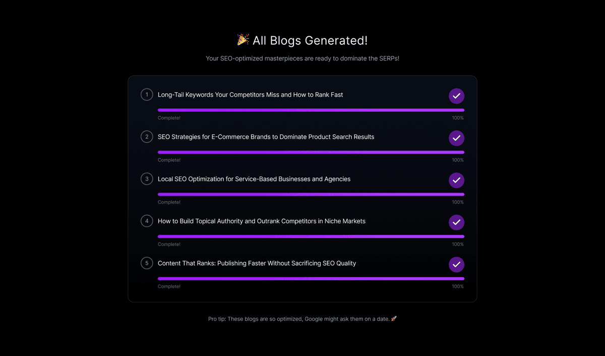 AI-powered blog generation